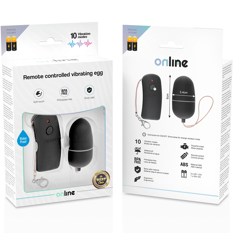 Ovetto vibrante - Online con telecomando nero
