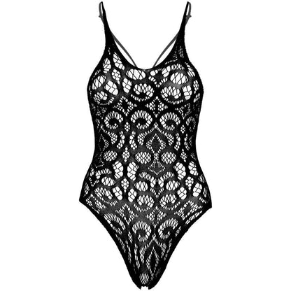 Leg avenue seamless scroll lace teddy - nero