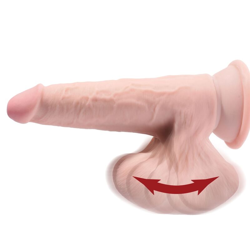 GODEMICHET REALISTE KING COCK PLUS 3D TRIPLE DENSITÉ AVEC BILLES OSCILLANTES 8" CLAIR