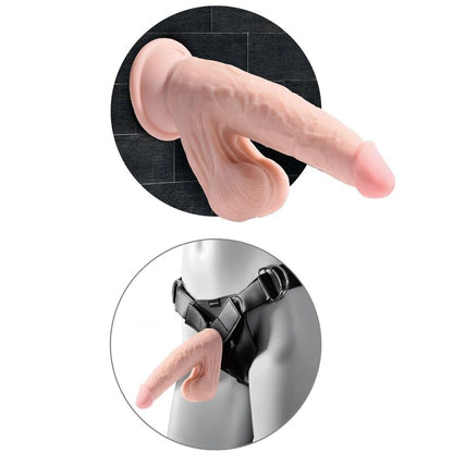 GODEMICHET REALISTE KING COCK PLUS 3D TRIPLE DENSITÉ AVEC BILLES OSCILLANTES 8" CLAIR