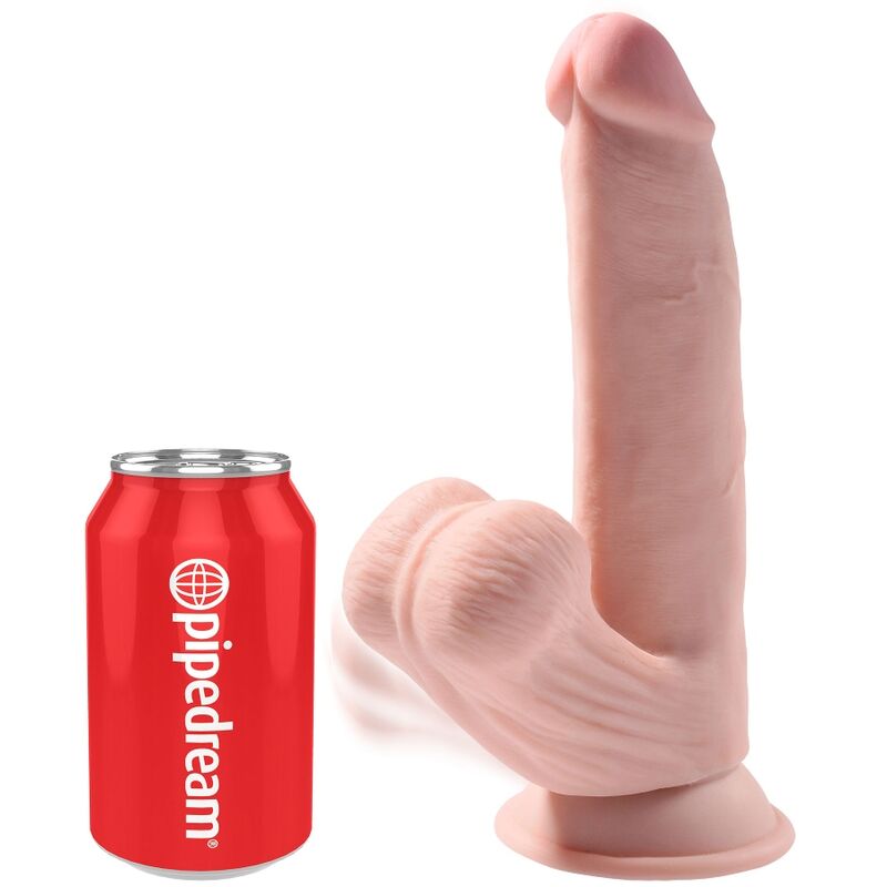 GODEMICHET REALISTE KING COCK PLUS 3D TRIPLE DENSITÉ AVEC BILLES OSCILLANTES 8" CLAIR