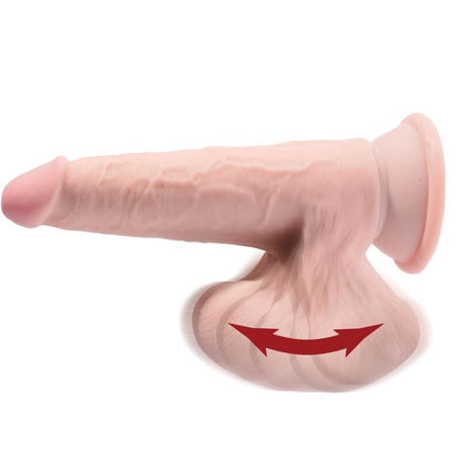 GODEMICHET RÉALISTE KING COCK PLUS 3D TRIPLE DENSITÉ AVEC TESTICULES OSCILLANTES 7" CLAIR