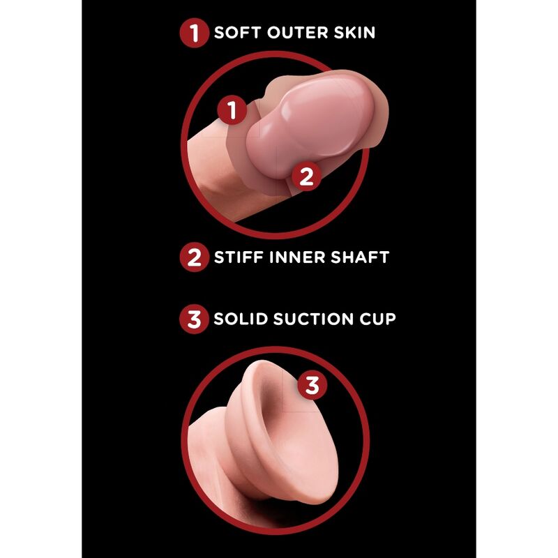 GODEMICHET RÉALISTE KING COCK PLUS TRIPLE DENSITÉ 3D AVEC BILLES OSCILLANTES 9" CLAIR