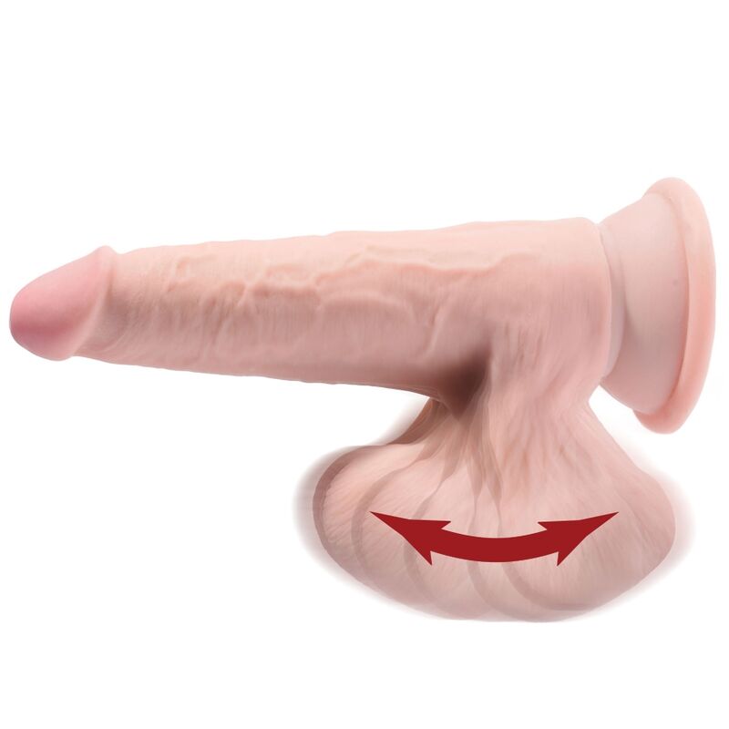 GODEMICHET RÉALISTE KING COCK PLUS TRIPLE DENSITÉ 3D AVEC BILLES OSCILLANTES 6" CLAIR