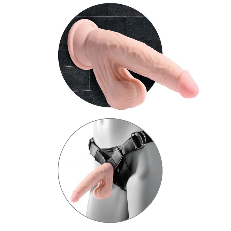 GODEMICHET RÉALISTE KING COCK PLUS TRIPLE DENSITÉ 3D AVEC BILLES OSCILLANTES 6" CLAIR