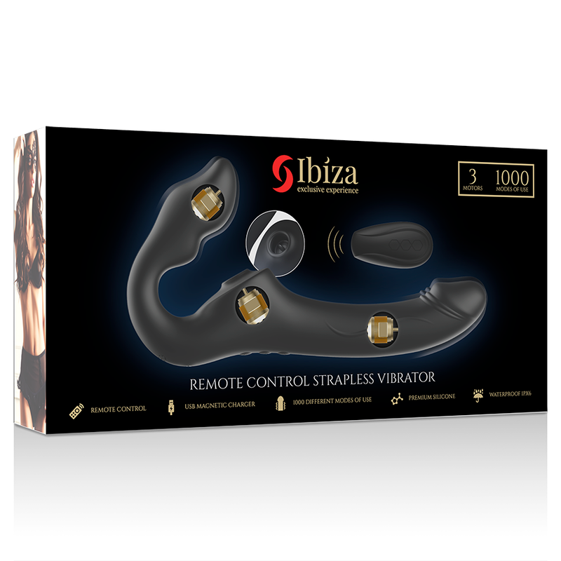 Ibiza - vibratore senza cinghie telecomando 3 motori 1000 combinazioni.