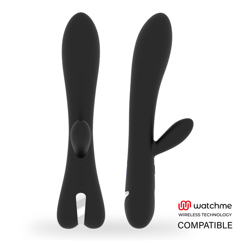 Vibratore Rabbit Brilly Glam Erik Vibrator Compatibile con Watchme Nero