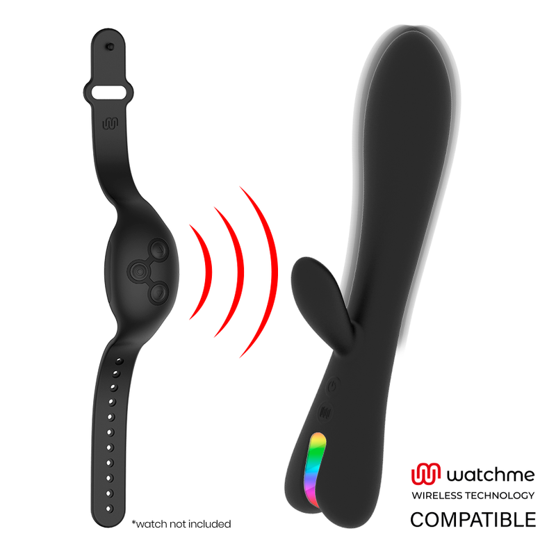 Vibratore Rabbit Brilly Glam Erik Vibrator Compatibile con Watchme Nero