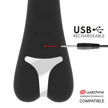 Vibratore Rabbit Brilly Glam Erik Vibrator Compatibile con Watchme Nero