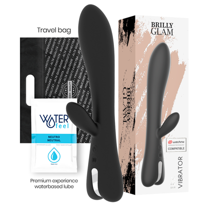 Vibratore Rabbit Brilly Glam Erik Vibrator Compatibile con Watchme Nero