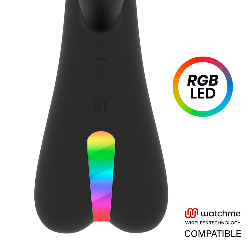 Vibratore Rabbit Brilly Glam Erik Vibrator Compatibile con Watchme Nero