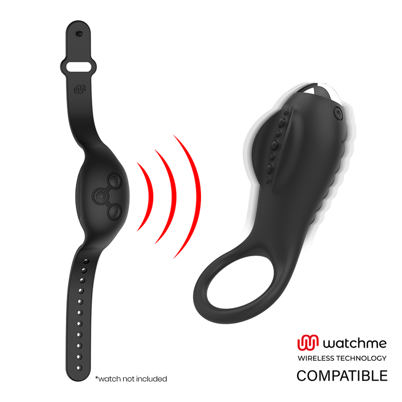 Anello Vibrante Brilly Glam Alan compatibile con Wacthme Nero