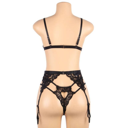 Subblime set tre pezzi bra+ reggicalze + perizoma l/xl