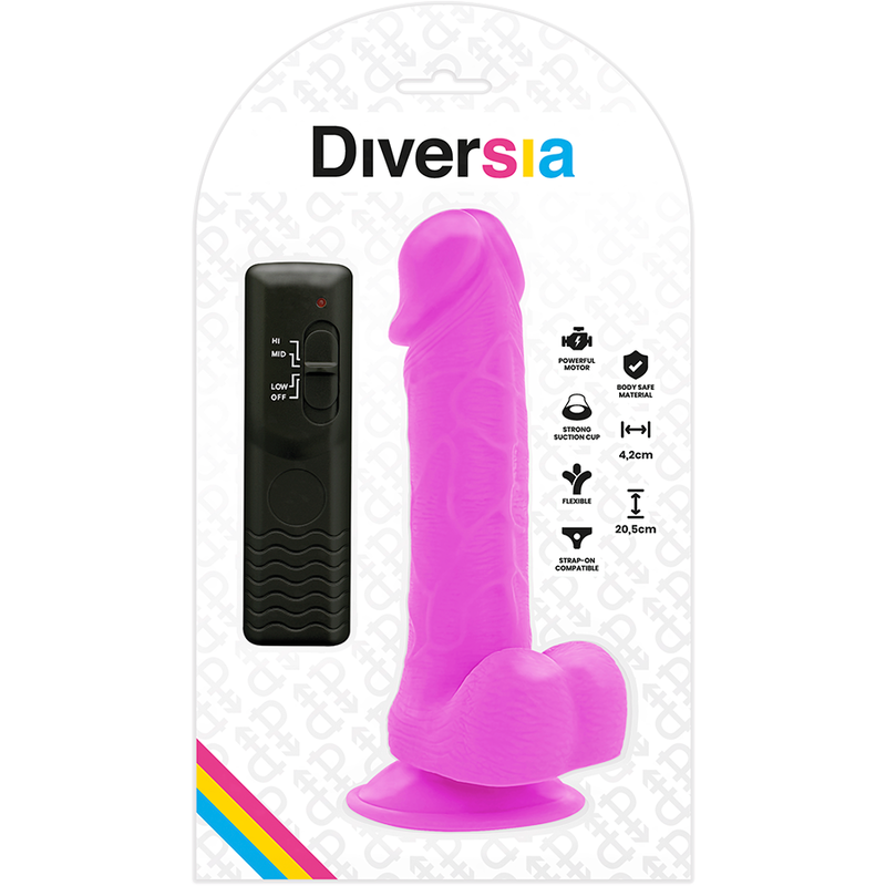 Diversia dildo vibrante flessibile 20,5 cm - viola