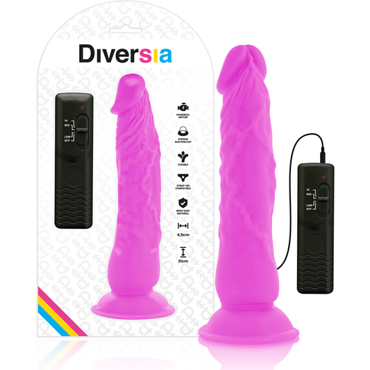 Diversia dildo vibrante flessibile 21 cm - viola