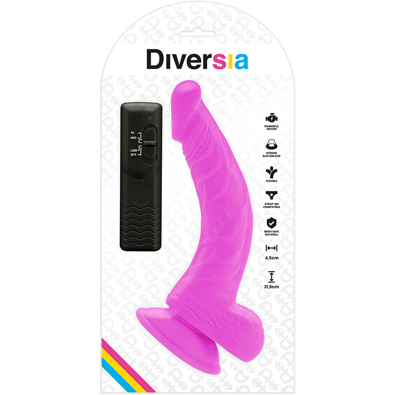 Diversia dildo vibrante flessibile 21,5 cm - viola