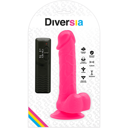 Diversia dildo vibrante flessibile 20,5 cm - rosa