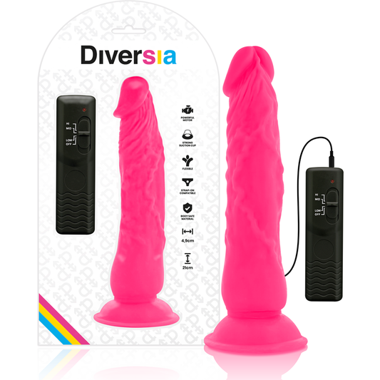 Diversia dildo vibrante flessibile 21 cm - rosa