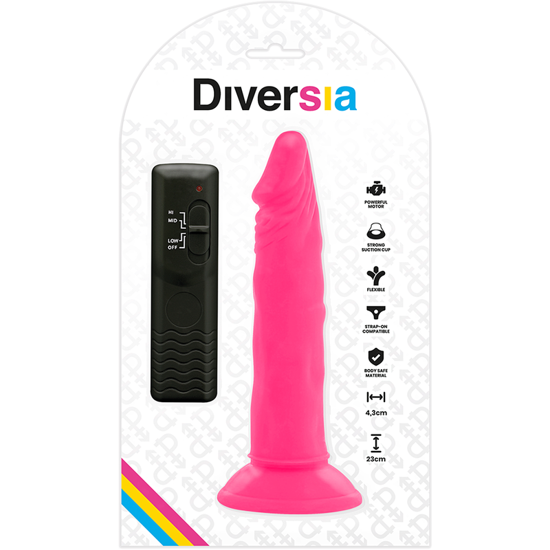 Diversia dildo vibrante flessibile 23 cm - rosa