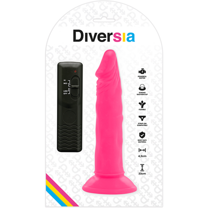 Diversia dildo vibrante flessibile 23 cm - rosa