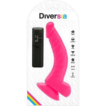 Dildo Diversia con Vibrazione e Telecomadando Fucsia