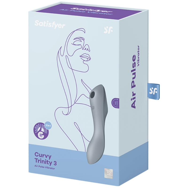 Succhia Clitoride Satisfyer Curvy Trinity 3 Grigio