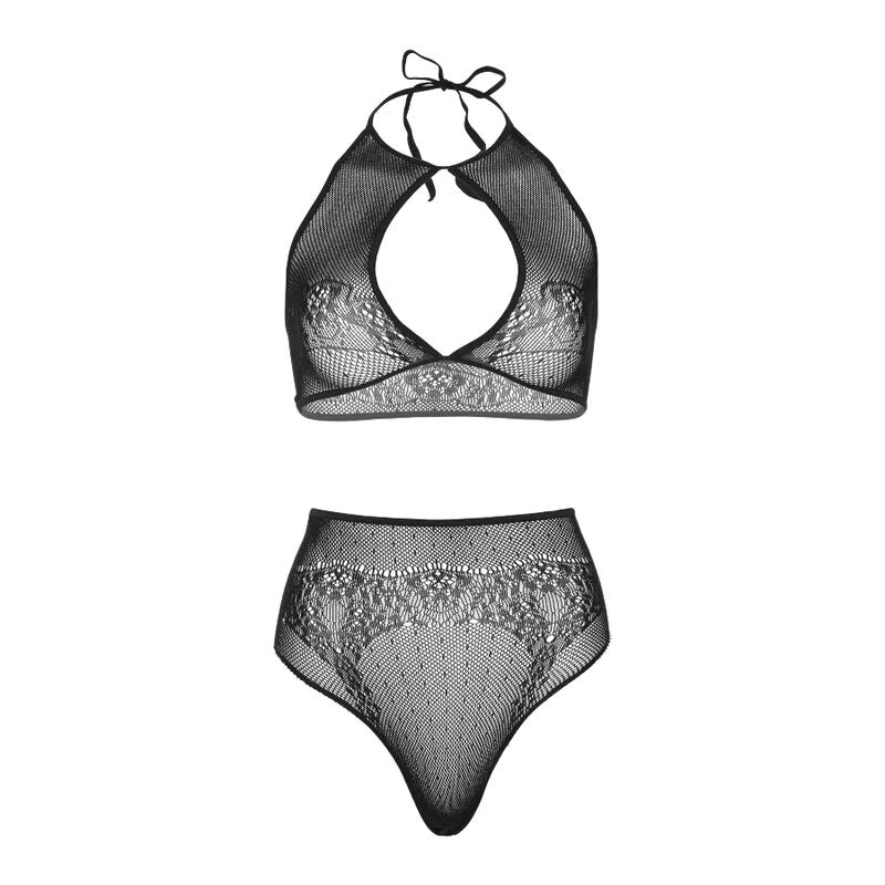 Leg avenue set due pezzi halter crop top e perizoma panty taglia unica