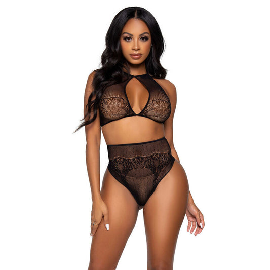 Leg Avenue ensemble deux pièces crop top dos nu et string taille unique