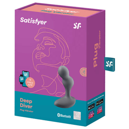 Tappo vibrante satisfyer deep diver - grigio