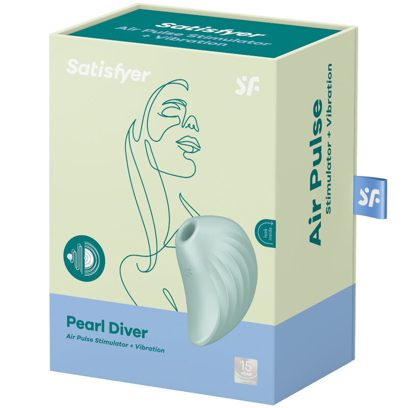 Suceur de clitoris vibrant Satisfyer Pearl diver - vert