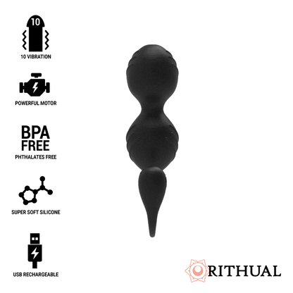 Palline vaginali Rithual Nisha nero con vibrazione