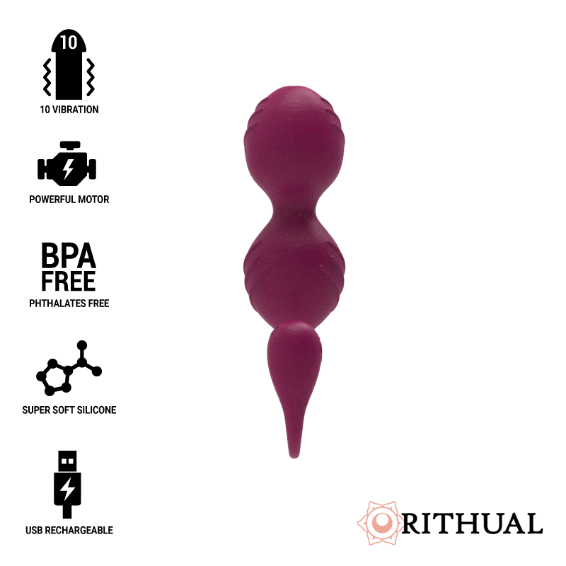 Palline vaginali Rithual Nisha con vibrazione bordeaux