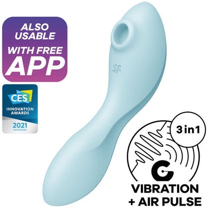 Succhia Clitoris + Point G Satisfyer Curvy Trinity 5 Bleu clair