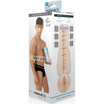 Masturbatore da uomo Fleshjack Reno Gold Golden Boy Colore Carne