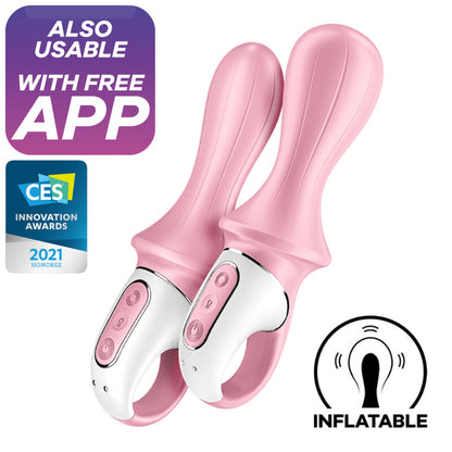 Satisfyer air pump booty 5+ vibratore anale gonfiabile - rosa