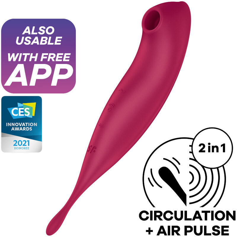Succhia Clitoride Satisfyer Twirling Pro+ con Vibratore Rosso