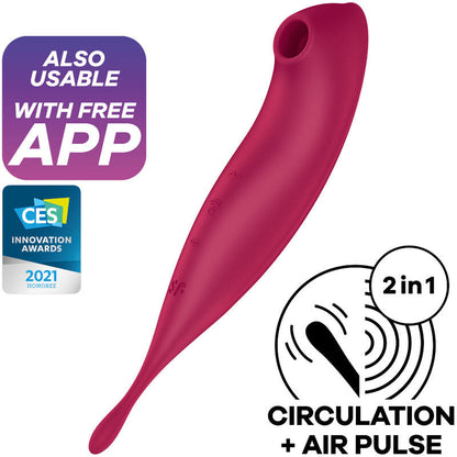 Succhia Clitoride Satisfyer Twirling Pro+ con Vibratore Rosso