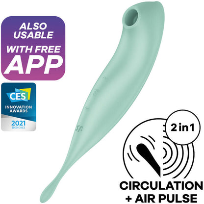 Succhia Clitoride Satisfyer Twirling Pro+ con Vibratore Verde