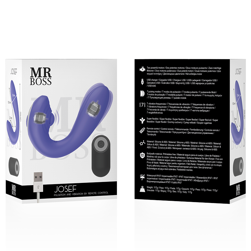 Vibratore Telecomandato MR. BOSS Josef pulsazioni e vibrazioni con telecomando viola
