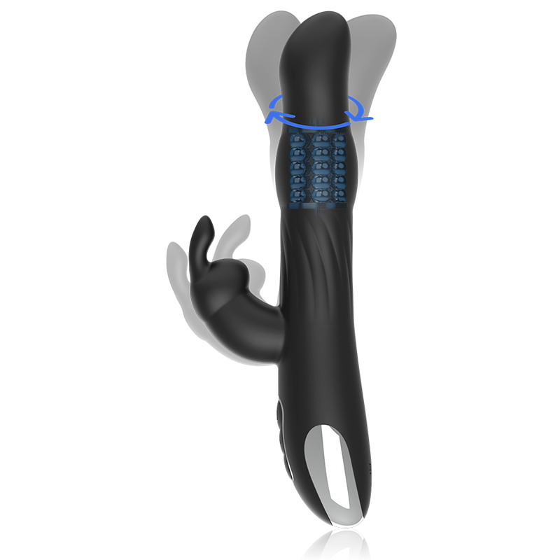 Vibratore Rabbit Brilly Glam Moebius Compatibile con Watchme Nero