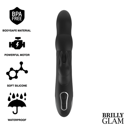 Vibratore Rabbit Brilly Glam Moebius Compatibile con Watchme Nero