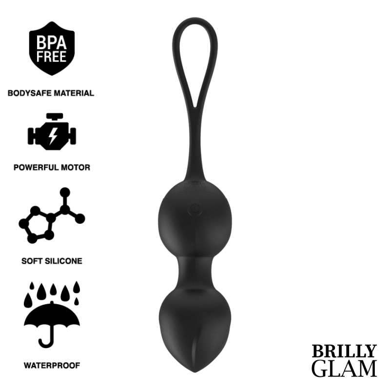 Boules vaginales Brilly glam 2 boules vibrantes avec télécommande noire