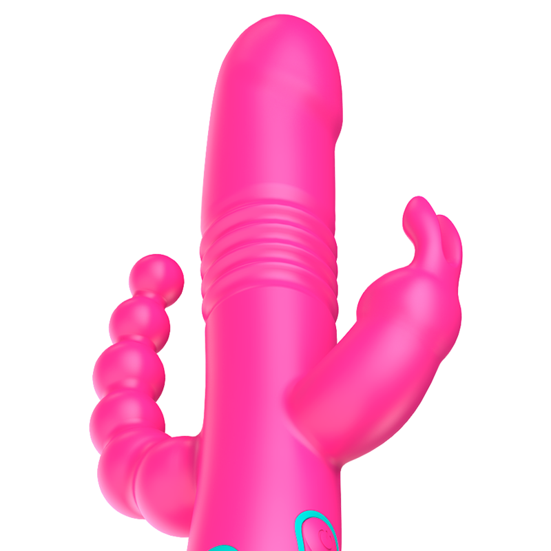 Vibratore Rabbit Happy Loky Donald Compatibile con Watchme Rosa