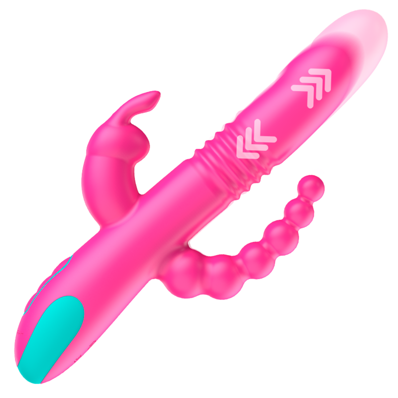 Vibratore Rabbit Happy Loky Donald Compatibile con Watchme Rosa