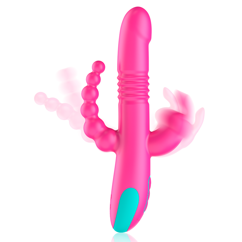 Vibratore Rabbit Happy Loky Donald Compatibile con Watchme Rosa