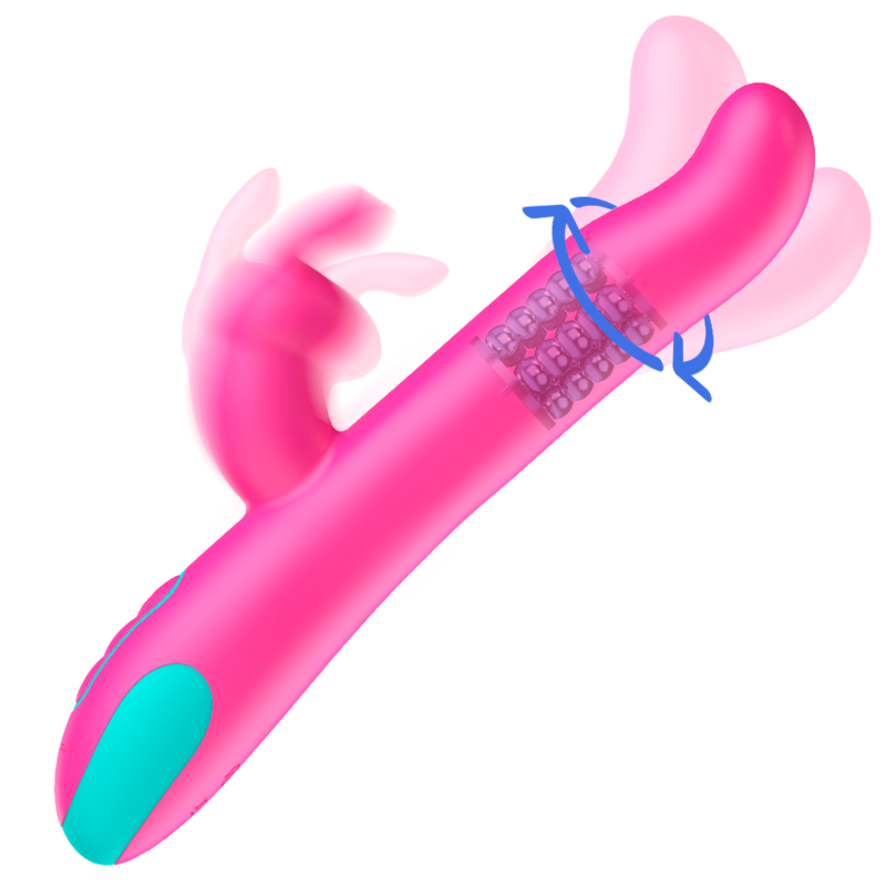 Vibratore Rabbit Happy Loky Pluto Compatibile con Watchme Rosa