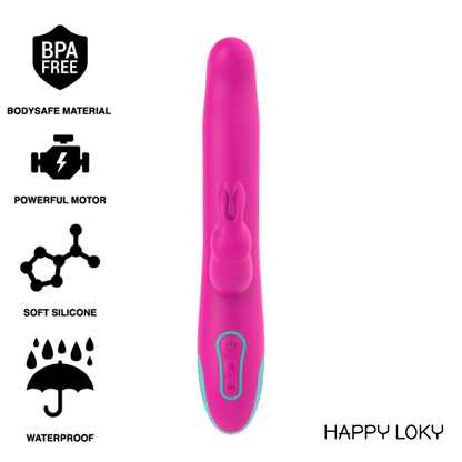 Vibratore Rabbit Happy Loky Pluto Compatibile con Watchme Rosa