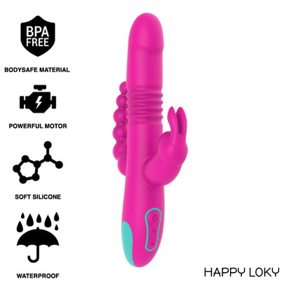 Vibratore Rabbit Happy Loky Donald Compatibile con Watchme Rosa