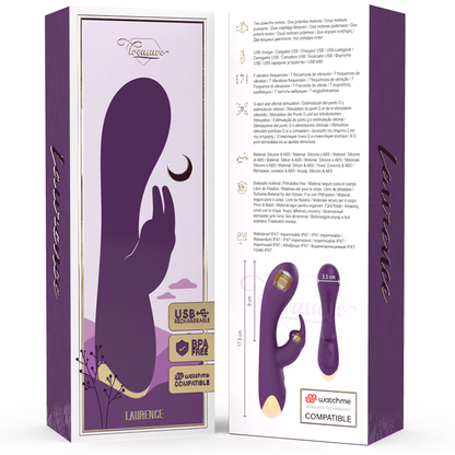 Vibratore Rabbit TREASURE Laurence Compatibile con watchme Viola