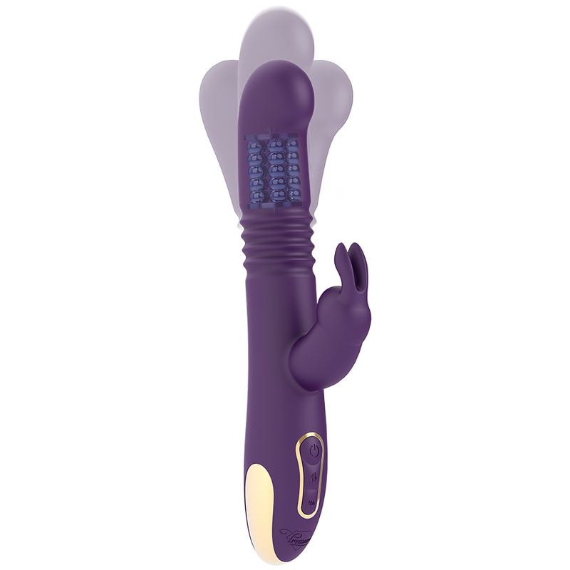 Vibratore Rabbit Treasure bastian up & down, rotatore e vibratore compatibile con watchme Viola